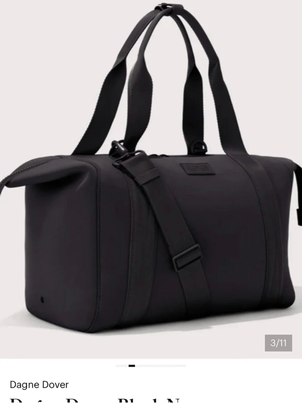 Men's Black Neoprene Duffel Bag with Dual Carry Straps
